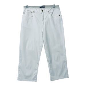 Vintage Ralph Lauren Capri Pants M/8 White Mid Rise Coastal Retro Resort Summery